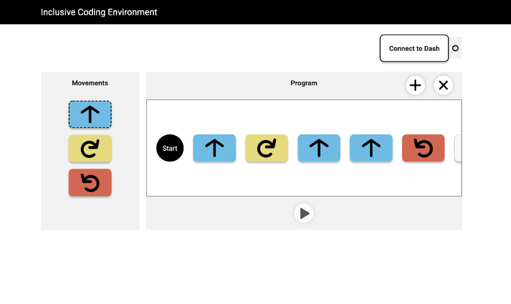 User interface of the Inclusive Coding Environment