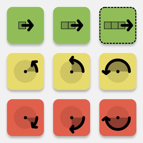 Movements panel with nine buttons